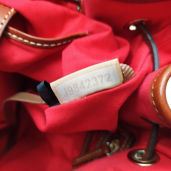 Dooney & Bourke Orange Suede Leather Trim Drawstring Shoulder Bag - Picture 12 of 15